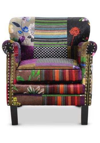 HAGA Leeds lenestol - flerfarget polyester og tre