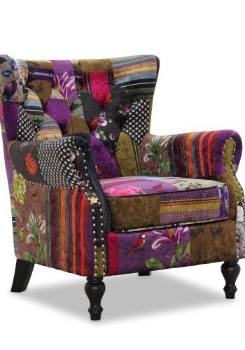 HAGA London lenestol - flerfarget polyester og tre