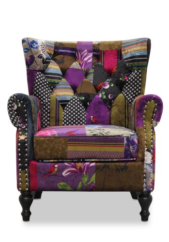 HAGA London lenestol - flerfarget polyester og tre