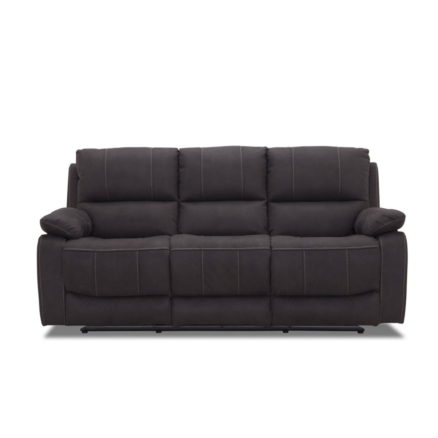 HAGA Texas 3 pers. recliner sofa - grå polyester og plastik