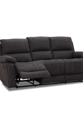 HAGA Texas 3 pers. recliner sofa - grå polyester og plastik