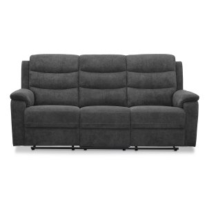 HAGA Lazy 3 pers. recliner sofa, m. USB stik - gr polyester og plastik