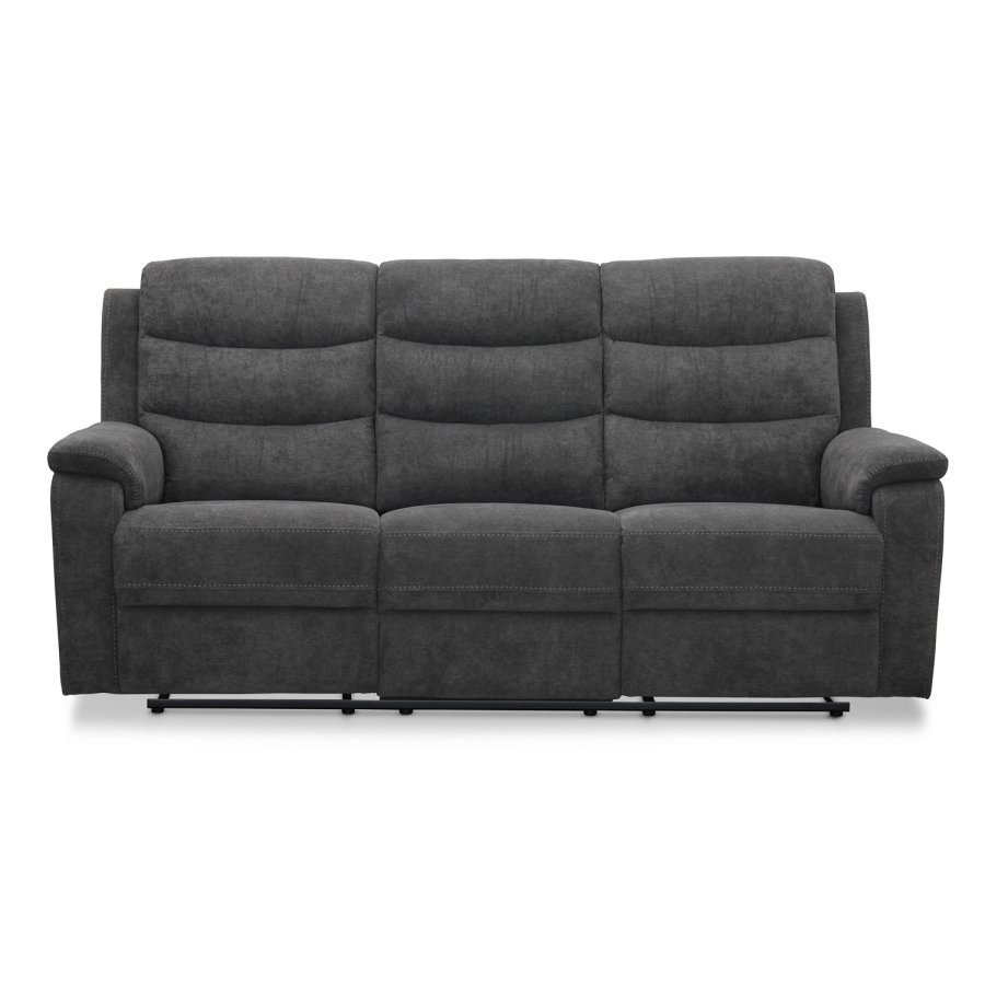 HAGA Lazy 3 pers. recliner sofa, m. USB stik - gr polyester og plastik