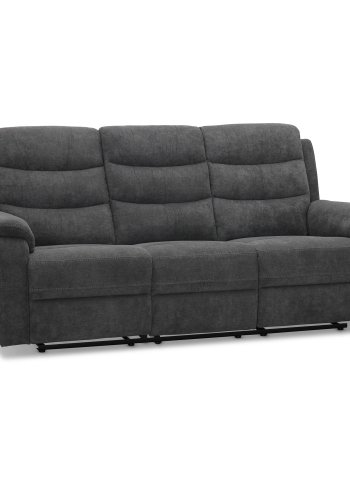 HAGA Lazy 3 pers. recliner sofa, m. USB stik - gr polyester og plastik