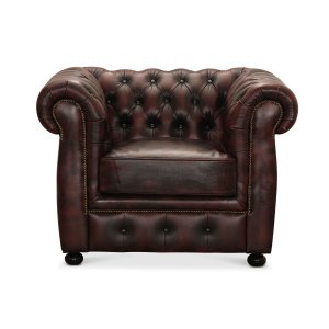 HAGA Liverpool chesterfield lnestol - oxblood lder og tr