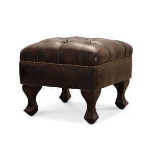 HAGA Aberdeen fodskammel - brun lder og tr