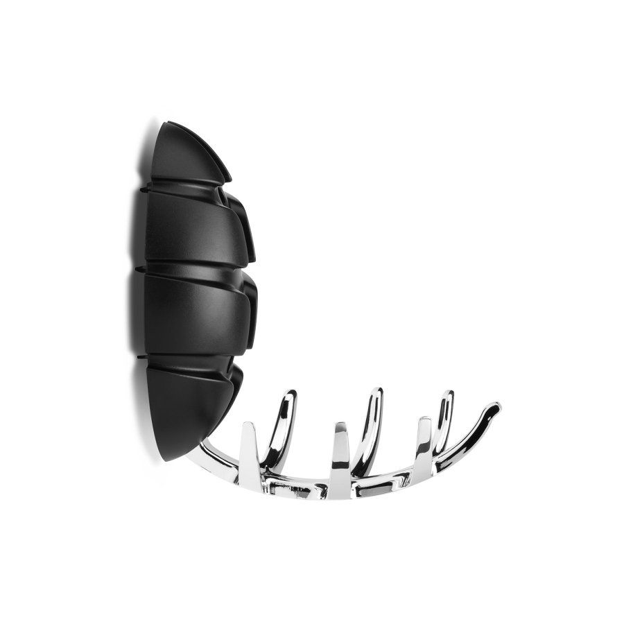 SPINDER DESIGN Bug knaggrekke - svart plast og slv stl 