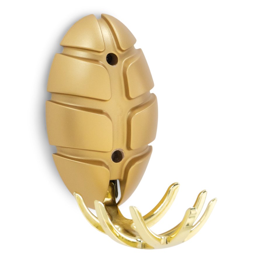 SPINDER DESIGN Bug knaggrekke, m. 7 kroker - gullmetall