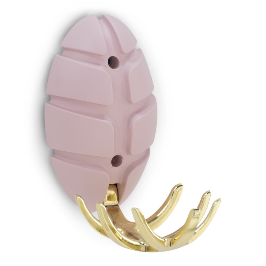 SPINDER DESIGN Bug knaggrekke, m. 7 kroker - rosa metall