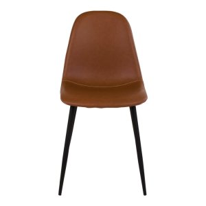 HOUSE NORDIC Stockholm spisebordsstol - lysebrunt vintage kunstlder m. sorte stlben