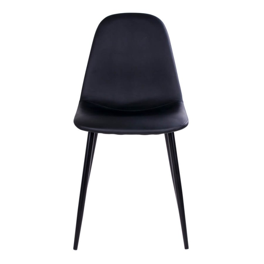 HOUSE NORDIC Stockholm spisestol - sort kunstskinn med sorte stlben