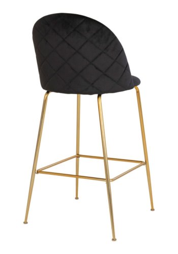 HOUSE NORDIC Lausanne barstol - sort velour og messingstl