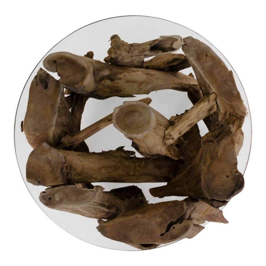 HOUSE NORDIC Grand Canyon Couchtisch - Teakholz und Glastischplatte, rund ( 60)