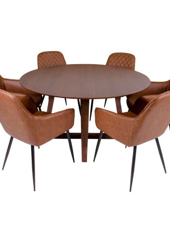 HOUSE NORDIC Hellerup spisebord - valntt og treramme, rundt ( 137)