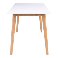 Vojens spisebord - hvid tr�plade og natur tr�ben (120x70)