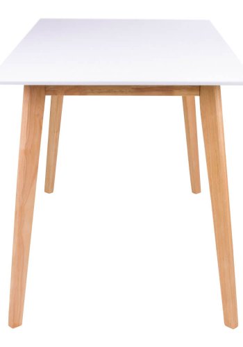 HOUSE NORDIC Vojens Esstisch - weiße Holzplatte und natürliche Holzbeine (120x70)