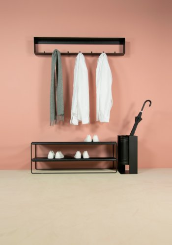 SPINDER DESIGN Gabi skostativ, m. 2 hyller - svart stl (B:103)