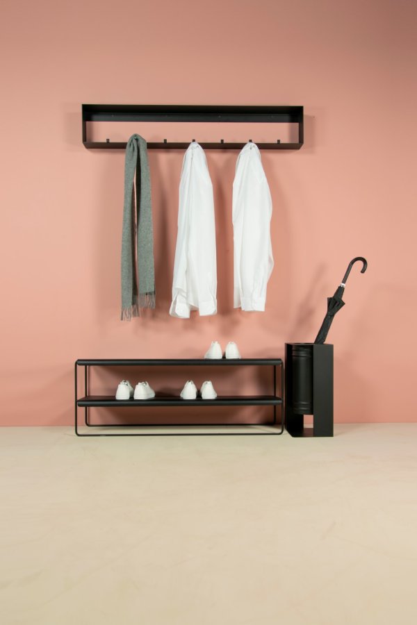 SPINDER DESIGN Gabi skostativ, m. 2 hyller - svart stl (B:103)