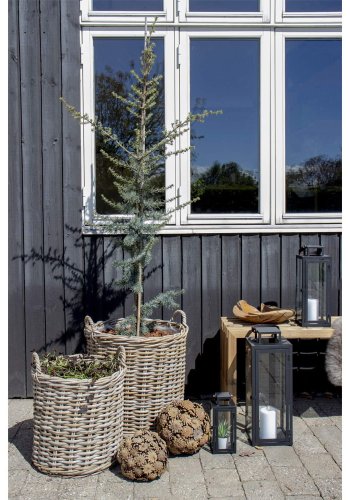 HOUSE NORDIC Indo kurv - naturlig kubu rotting, rund (sett med 2) 