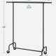 SONGMICS klesstativ med hjul, kraftig klesstativ med uttrekkbar stang, 114 kg lastekapasitet, 43,7 x (114139,3 x 162,8 cm), matt svart UHSR011B01