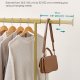 SONGMICS klesstativ p� hjul, kraftig klesstativ, 45 x (92-132) x 161,5 cm, med uttrekkbar hengeskinne, 100 kg lastekapasitet, enkel montering, b�rbar, lys gull HSR013A01
