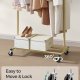SONGMICS klesstativ p� hjul, kraftig klesstativ, 45 x (92-132) x 161,5 cm, med uttrekkbar hengeskinne, 100 kg lastekapasitet, enkel montering, b�rbar, lys gull HSR013A01