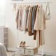 SONGMICS klesstativ p� hjul, kraftig klesstativ, med uttrekkbar hengeskinne, 90 kg lastekapasitet, enkel montering, b�rbar, klassisk hvit HSR013W01