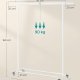 SONGMICS klesstativ p� hjul, kraftig klesstativ, med uttrekkbar hengeskinne, 90 kg lastekapasitet, enkel montering, b�rbar, klassisk hvit HSR013W01
