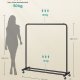 SONGMICS Klesstativ, Klesstativ p� hjul, Kledningsstativ, 2 l�sbare hjul, Soverom, T�ler opptil 50 kg, 38 x 110 x 141,5 cm, Blekksvart HSR016BH01