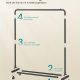 SONGMICS Klesstativ, Klesstativ p� hjul, Kledningsstativ, 2 l�sbare hjul, Soverom, T�ler opptil 50 kg, 38 x 110 x 141,5 cm, Blekksvart HSR016BH01