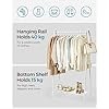 SONGMICS Klesstativ, Klesstativ, Klesstativ med st�lramme, med opphengsstang og hylle, 33,5 x 92,5 x 153 cm, for soverom, garderobe, vaskerom, hvit HSR023W01
