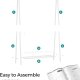 SONGMICS Klesstativ, Klesstativ, Klesstativ med st�lramme, med opphengsstang og hylle, 33,5 x 92,5 x 153 cm, for soverom, garderobe, vaskerom, hvit HSR023W01