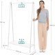 SONGMICS Klesstativ, Klesstativ, Klesstativ med st�lramme, med opphengsstang og hylle, 33,5 x 92,5 x 153 cm, for soverom, garderobe, vaskerom, hvit HSR023W01