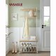 VASAGLE HSR041W09 entr�opstilling, m. 9 knager, 1 s�de, 2 hylder - egetr�sfarvet sp�nplade og hvid st�l