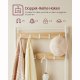VASAGLE HSR041W09 entr�opstilling, m. 9 knager, 1 s�de, 2 hylder - egetr�sfarvet sp�nplade og hvid st�l