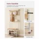 VASAGLE HSR041W09 entr�opstilling, m. 9 knager, 1 s�de, 2 hylder - egetr�sfarvet sp�nplade og hvid st�l