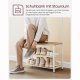 VASAGLE HSR041W09 entr�opstilling, m. 9 knager, 1 s�de, 2 hylder - egetr�sfarvet sp�nplade og hvid st�l