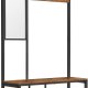 VASAGLE Knagerekk, M�bler til entre med kroker, speil, skohylle og hyller, 36 x 98 x 185 cm, for entre, soverom, stue, rustikk brun og svart HSR050B01V1