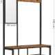 VASAGLE Knagerekk, M�bler til entre med kroker, speil, skohylle og hyller, 36 x 98 x 185 cm, for entre, soverom, stue, rustikk brun og svart HSR050B01V1