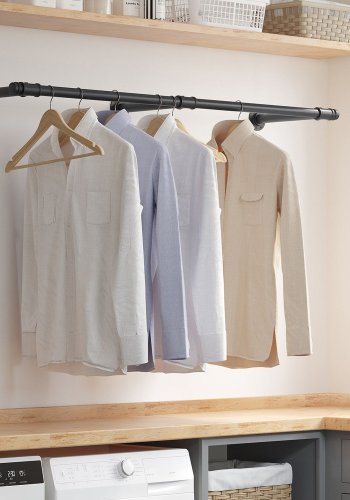 SONGMICS veggmontert klesstativ - svart stl (B:170cm)