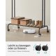 SONGMICS Klesstativ, Klesstativ, Dobbel Kleshenger, Kraftig Metallramme, Med Hjul og Hylle, 100 kg Total Maks. Last, 103,5 cm Bredd, Klesoppbevaring, Svart HSR107B01