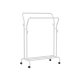 SONGMICS T�jstativ, T�jstativ, Dobbelt T�joph�ngningsstang, Kraftig Metalramme, Med Hjul og Hylde, 100 kg Total Maks. Belastning, 103,5 cm Bred, T�jopbevaring, Hvid HSR107W01