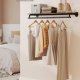 SONGMICS veggmontert klesstativ, vegghylle med opphengsstang, lastekapasitet opptil 60 kg, 28 x 109 x 13,2 cm, entr&eacute;, soverom, walk-in closet, rustikk brun og blekksvart HSR135B01