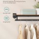 SONGMICS veggmontert klesstativ, vegghylle med opphengsstang, lastekapasitet opptil 60 kg, 28 x 109 x 13,2 cm, entr&eacute;, soverom, walk-in closet, rustikk brun og blekksvart HSR135B01