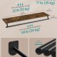 SONGMICS veggmontert klesstativ, vegghylle med opphengsstang, lastekapasitet opptil 60 kg, 28 x 109 x 13,2 cm, entr&eacute;, soverom, walk-in closet, rustikk brun og blekksvart HSR135B01