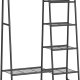 SONGMICS Kl&auml;dst�ng, Frist�ende kl&auml;dst�ng, 5 f&ouml;rvaringshyllor, Metallram, 40 x 101,7 x 153,3 cm, Sovrum, Vardagsrum, Hall, Mattsvart HSR138B01