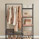 SONGMICS Kl&auml;dst�ng, Frist�ende kl&auml;dst�ng, 5 f&ouml;rvaringshyllor, Metallram, 40 x 101,7 x 153,3 cm, Sovrum, Vardagsrum, Hall, Mattsvart HSR138B01