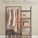 SONGMICS Kl&auml;dst�ng, Frist�ende kl&auml;dst�ng, 5 f&ouml;rvaringshyllor, Metallram, 40 x 101,7 x 153,3 cm, Sovrum, Vardagsrum, Hall, Mattsvart HSR138B01