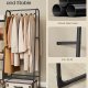 SONGMICS Kl&auml;dst�ng, Frist�ende kl&auml;dst�ng, 5 f&ouml;rvaringshyllor, Metallram, 40 x 101,7 x 153,3 cm, Sovrum, Vardagsrum, Hall, Mattsvart HSR138B01