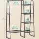 SONGMICS Kl&auml;dst�ng, Frist�ende kl&auml;dst�ng, 5 f&ouml;rvaringshyllor, Metallram, 40 x 101,7 x 153,3 cm, Sovrum, Vardagsrum, Hall, Mattsvart HSR138B01